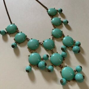 Aqua Bauble Necklace | Statement Jewelry | Tarnished Chain